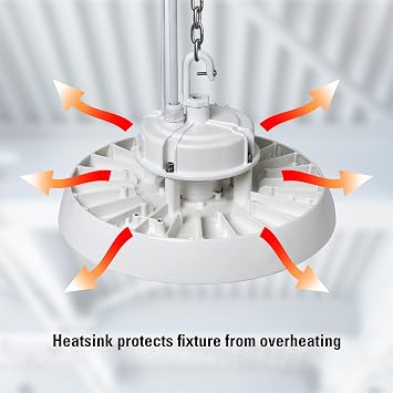 Metalux HBRC2L3 High Bay LED Light Selectable CCT & Lumen, Sensor-Ready Port, 120277V, 010V Dimming, 13 in. Round,