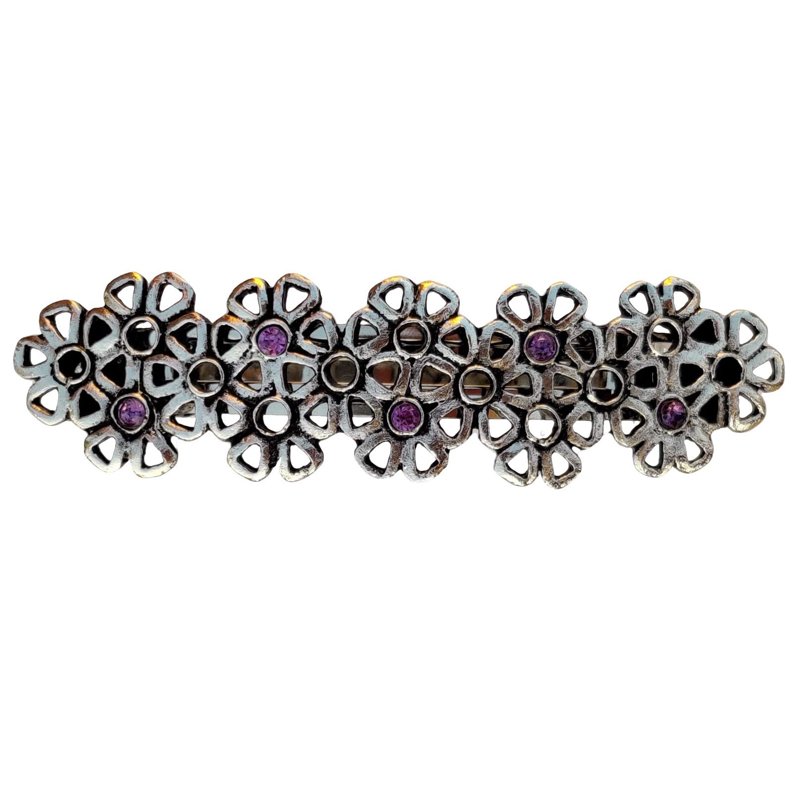 FURE Antic Rhodium Metal Tiled Flower Hair Clip for Women (8 cm) (B08F2MCK4H) Amazon Price History, Amazon Price Tracker