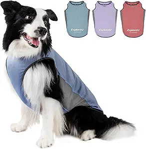Dog Cooling Vest Lightweight Breathable Pet Shirt for All Seasons (Water Drop, Large)