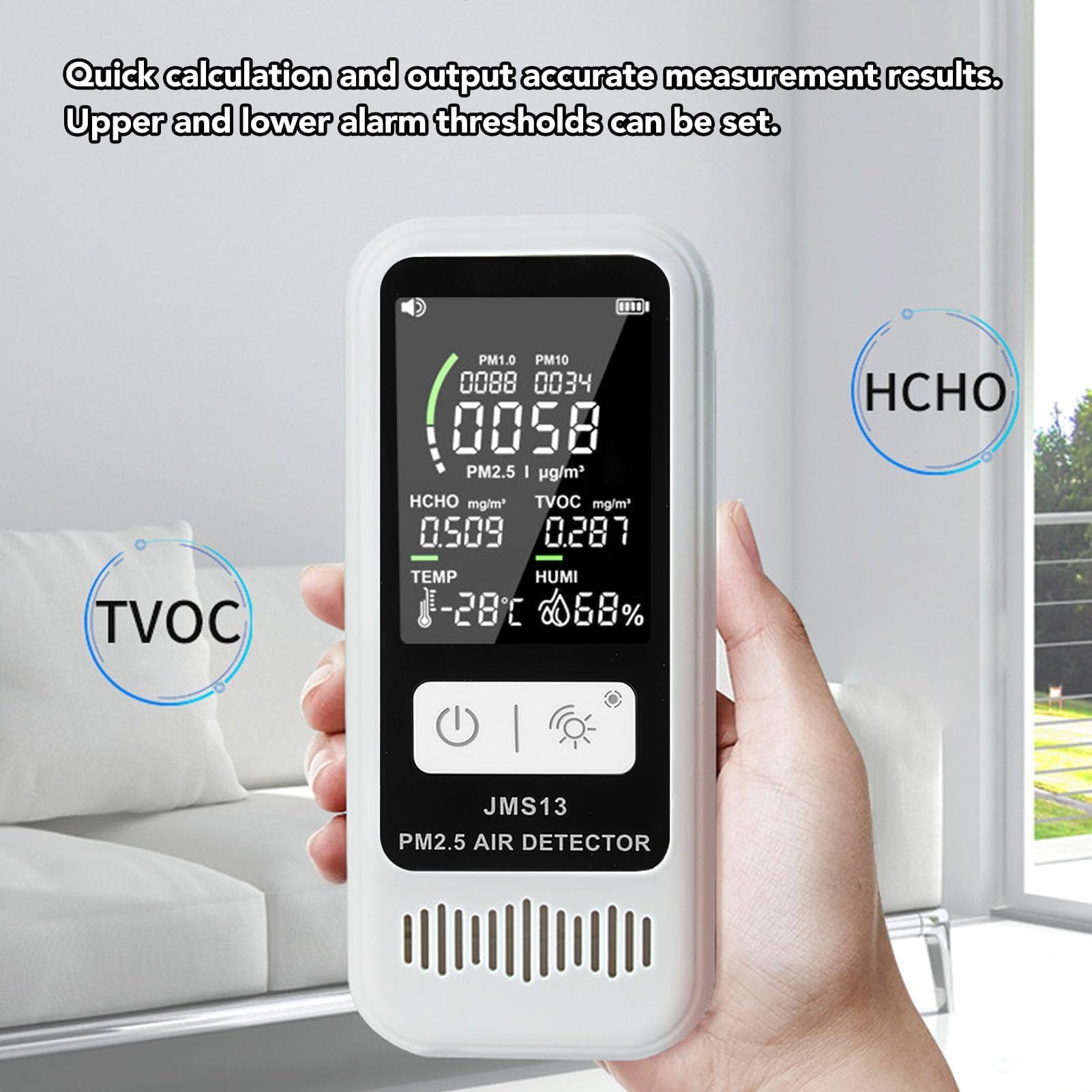 XHTLLO LCD Display Quality PM2.5 10 1.0 Detector Temperature Tester Meter