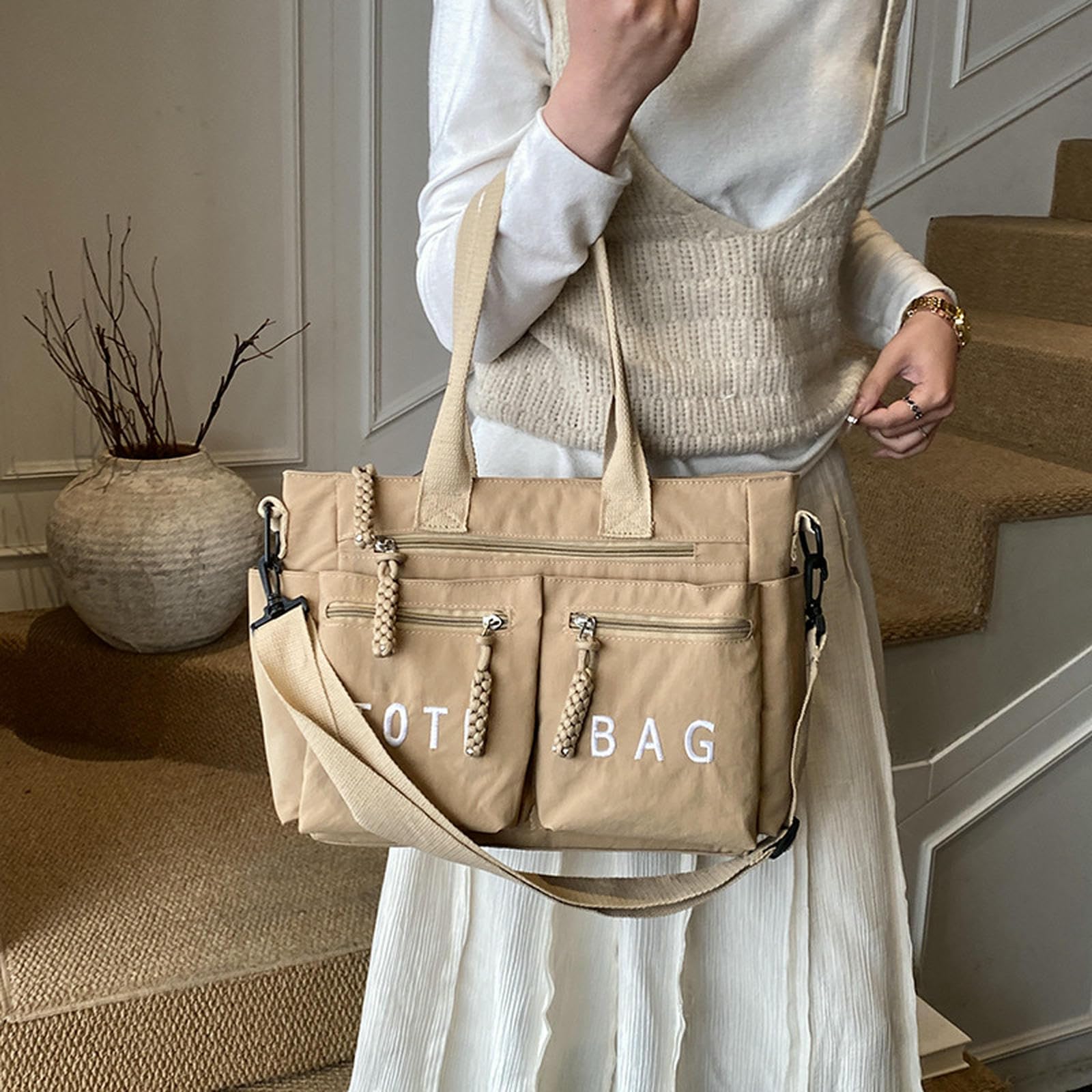 Bolso Bandolera, De Mano Gran Capacidad para Mujer, Hombro Informal Simple, Cruzado Tendencia A La Moda