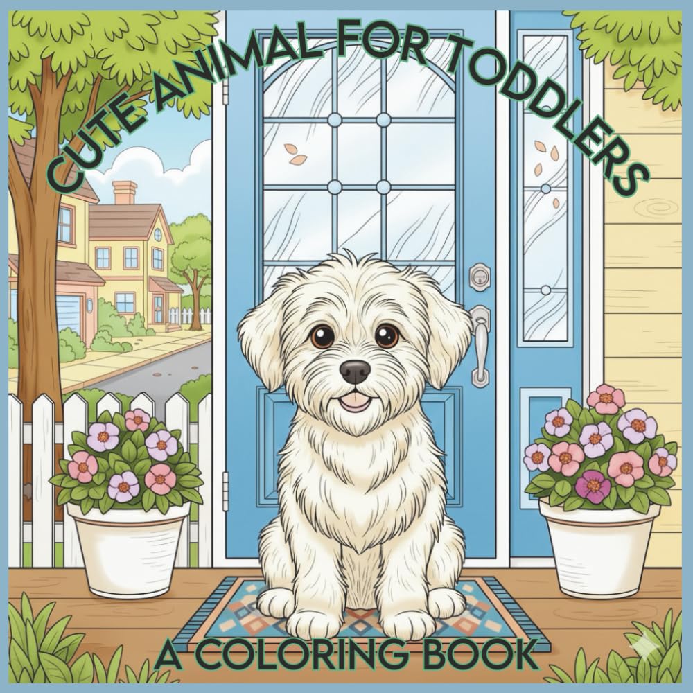 Cute Animal For Toddlers: A Coloring Book