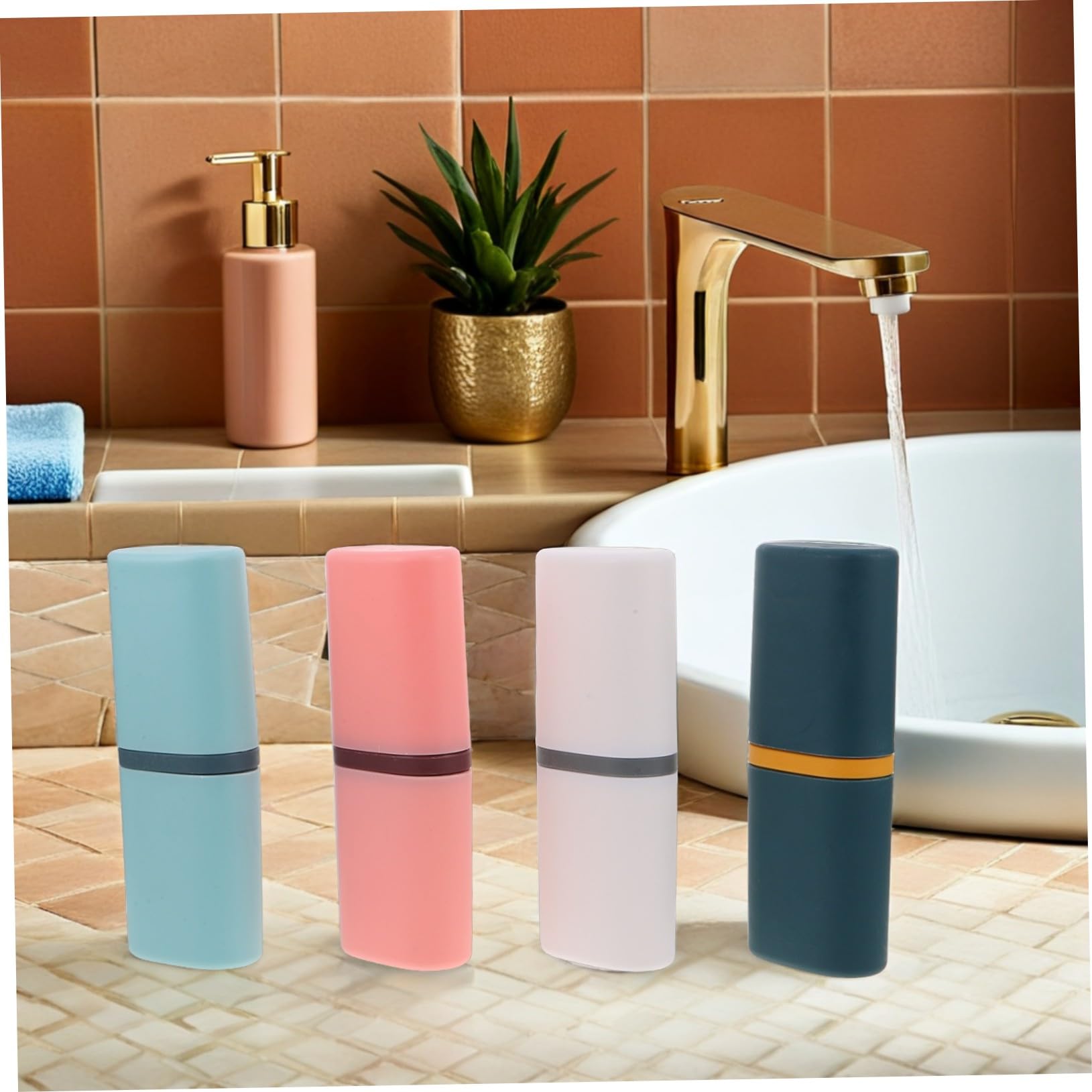 Beavorty 8pezzi Custodia per Spazzolino da Viaggio in Pp Organizer per Bagno e Campeggio con 8 Contenitori per Accessori da Viaggio