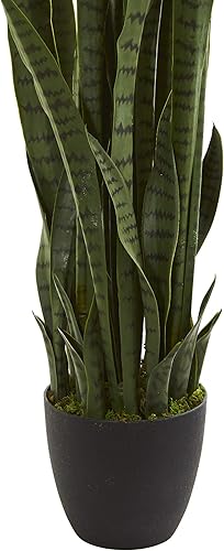 Miniatura 4 de Nearly Natural Sansevieria de 46 pulgadas + plantas de seda Dracaena de 48 pulgadas (verde)
