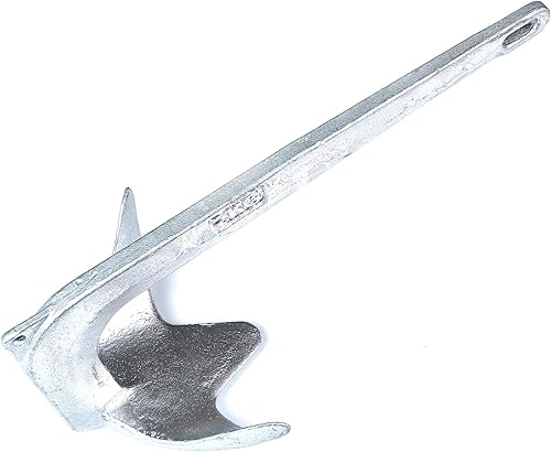Miniatura 3 de Mxeol Anclajes de garra para pontón kit de anclaje galvanizado de 8 libras con grilletes de cadena de acero inoxidable de 14 de pulgada (plata, 8