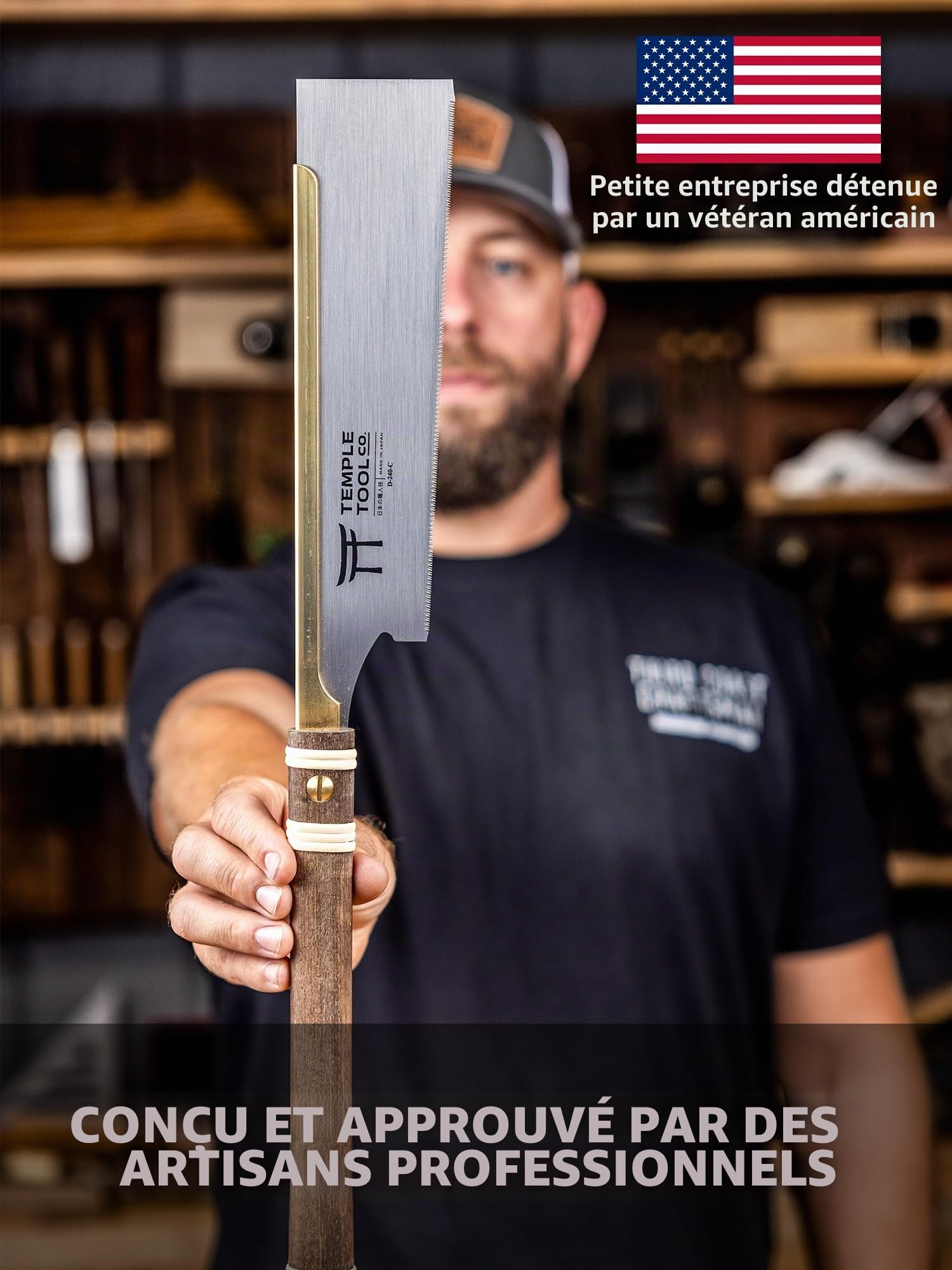 Scie à traction japonaise – Crosscut 9.5 – Scie à main pour menuiserie Crosscutts, Kumiko, épaules de tenon, scie à bois Dozuki – Temple Tool Co.