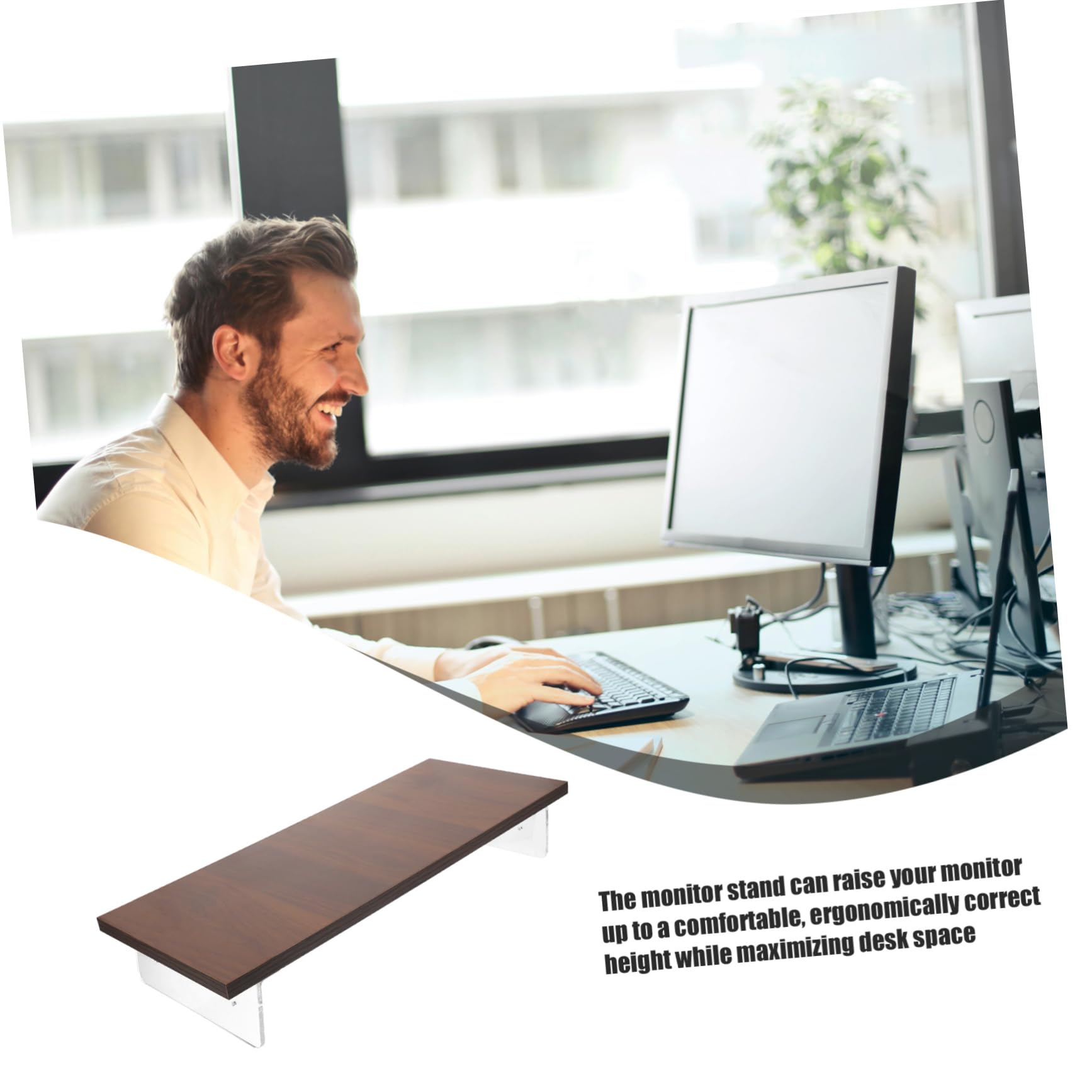 Supporto Per Monitor Da Scrivania in Acrilico Stabile E Facile Da Installare Supporto Per Laptop Superficie Lucidata E Bordi Piatti Per Ufficio E Home Office