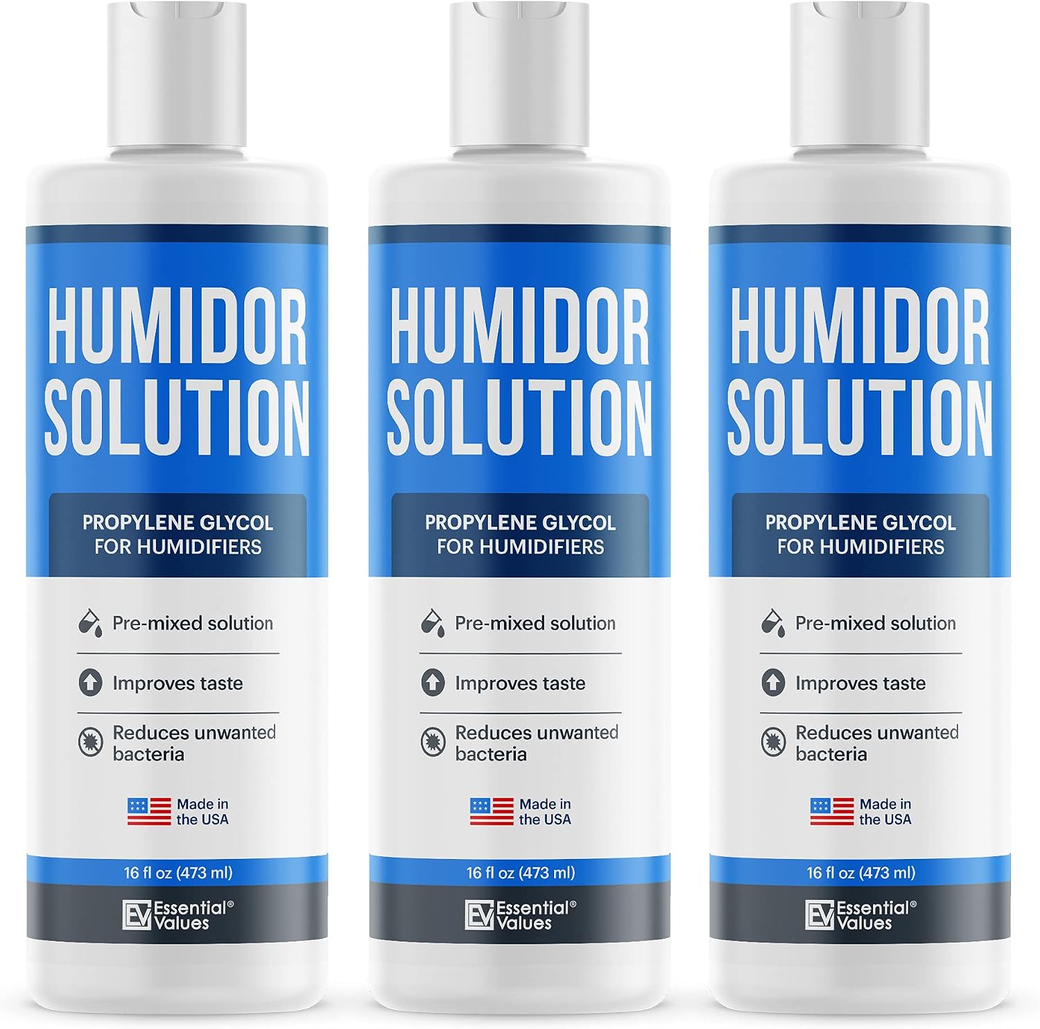 Humidor Solution, Propylene Glycol for cigar humidifiers, 3 Pack 16oz Humidor Accessories by Essential Values…