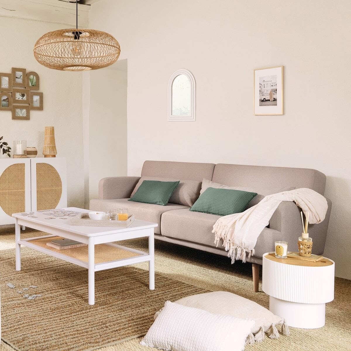 Atmosphera - Canapé Convertible Jack 3 Places Beige