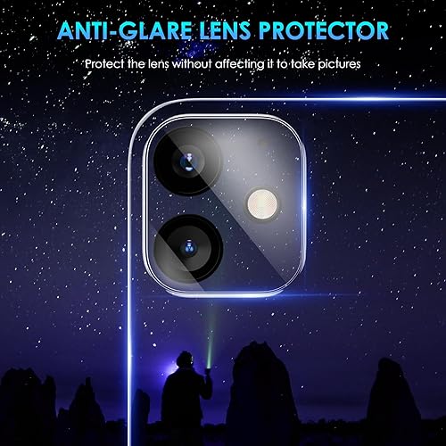 Miniatura 4 de KUUBUUL Paquete de 2 + 2 protectores de pantalla de privacidad para iPhone 11 con 2 protectores de lente de cámara, paquete de 2 películas de vidrio