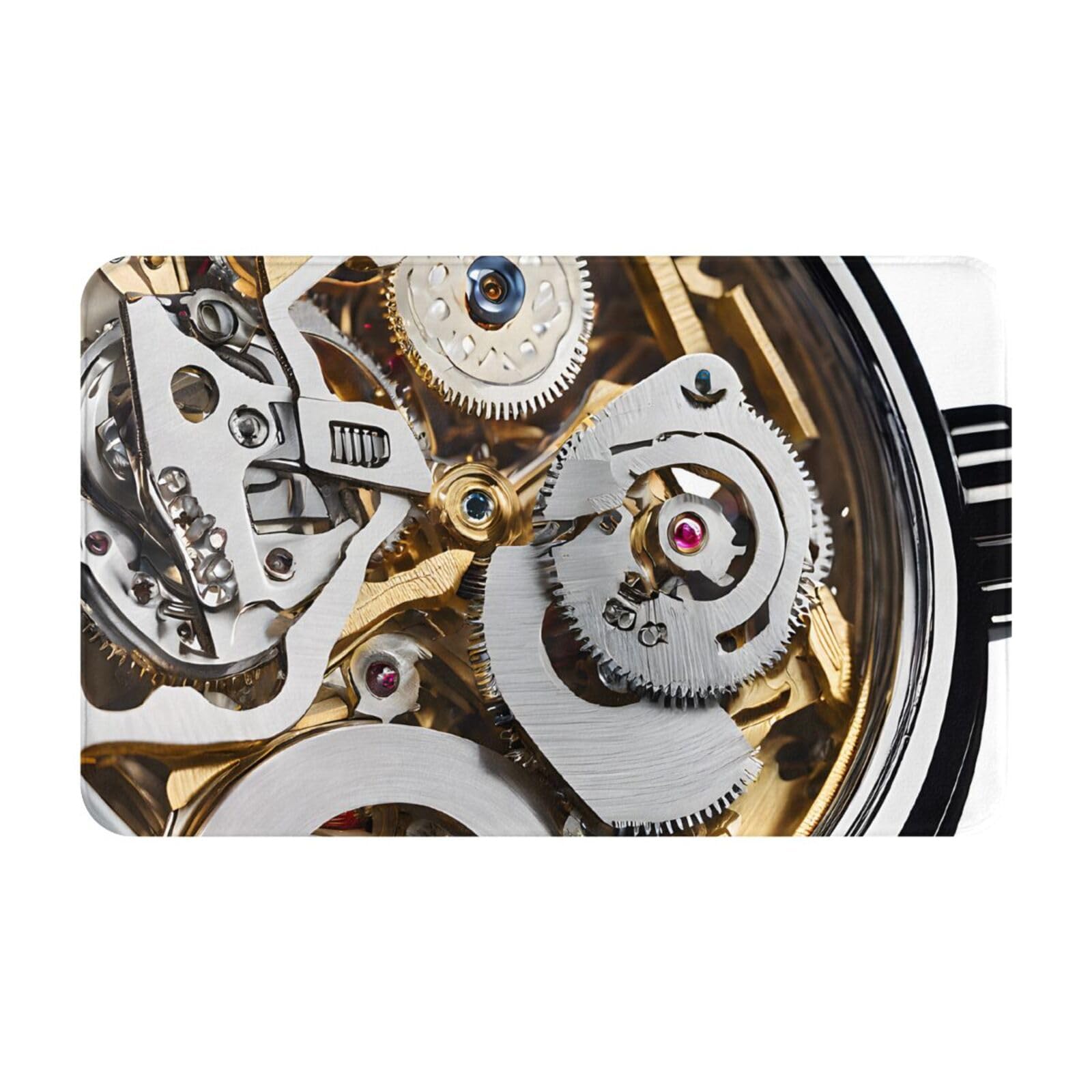 Cool Steampunk Gears Print Living Room Bathroom Kitchen Anti Slip and Absorbent Carpet, Indoor Entrance Door Muddy Floor Mat, Ultra Soft Washable Carpet 21x31.5 Inches