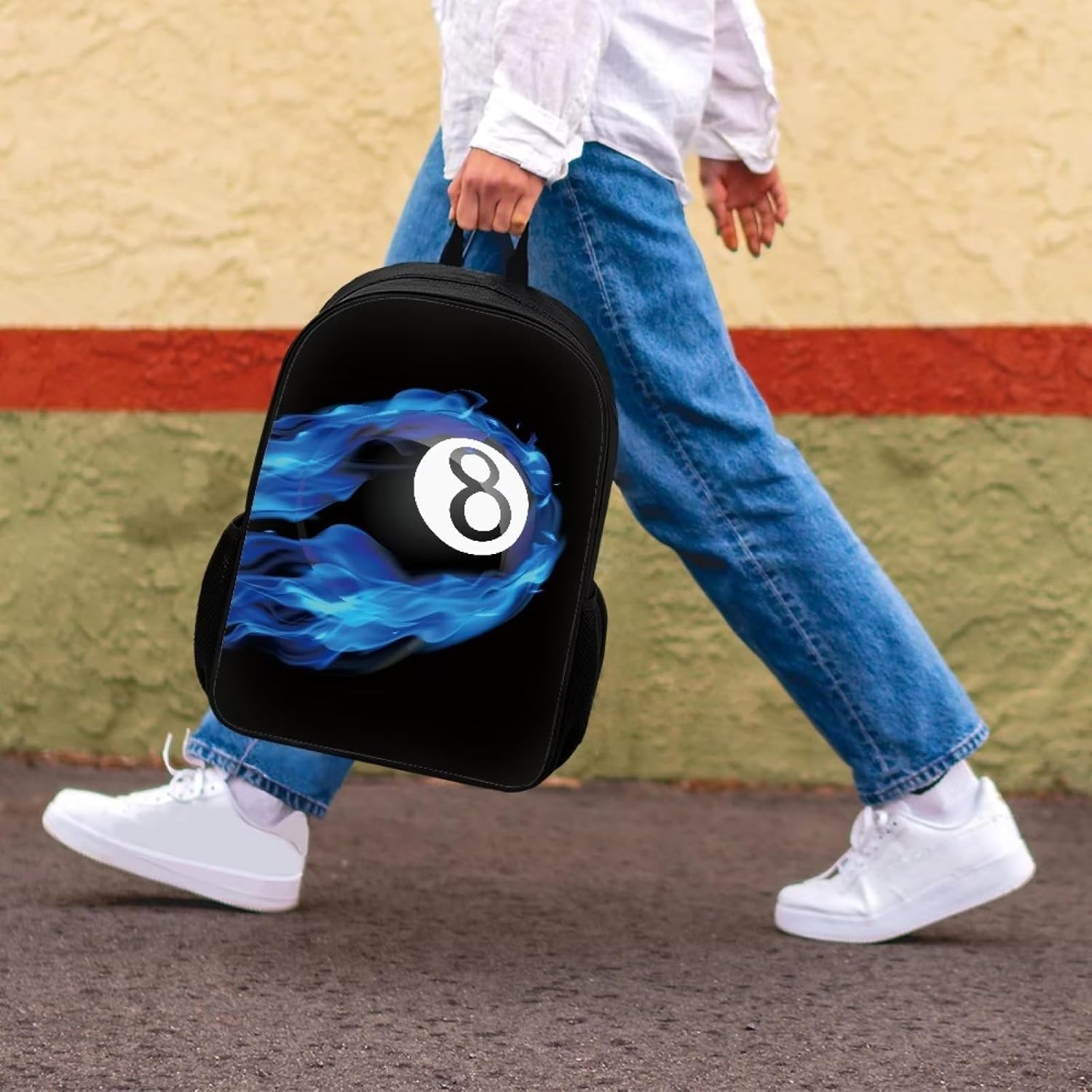 AmzPrint 8 Billiard Backpack For Boys Girls Kids 17" Backpack Elementary Middle School Bookbag (Balls School Supplies)