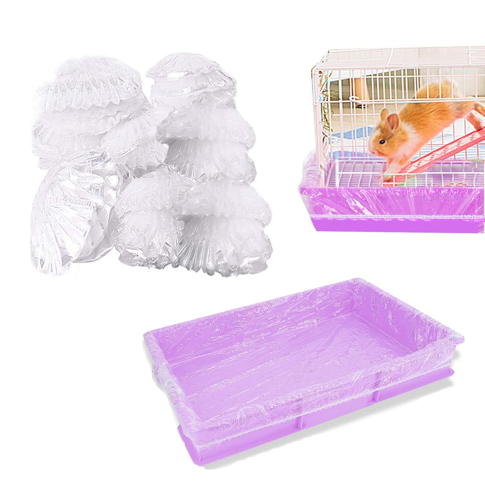 Buy 30 Pcs Disposable Rabbit Cage Liner, Clear Plastic Bunny Cage Liner Film Universal Rabbit