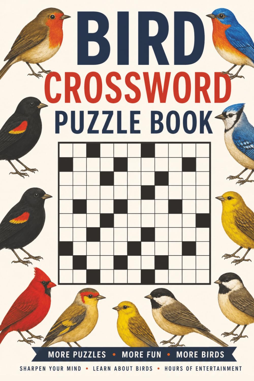 Bird Crossword Puzzle Book: 100 Large Print Crossword Puzzles for Adults (With Solutions)