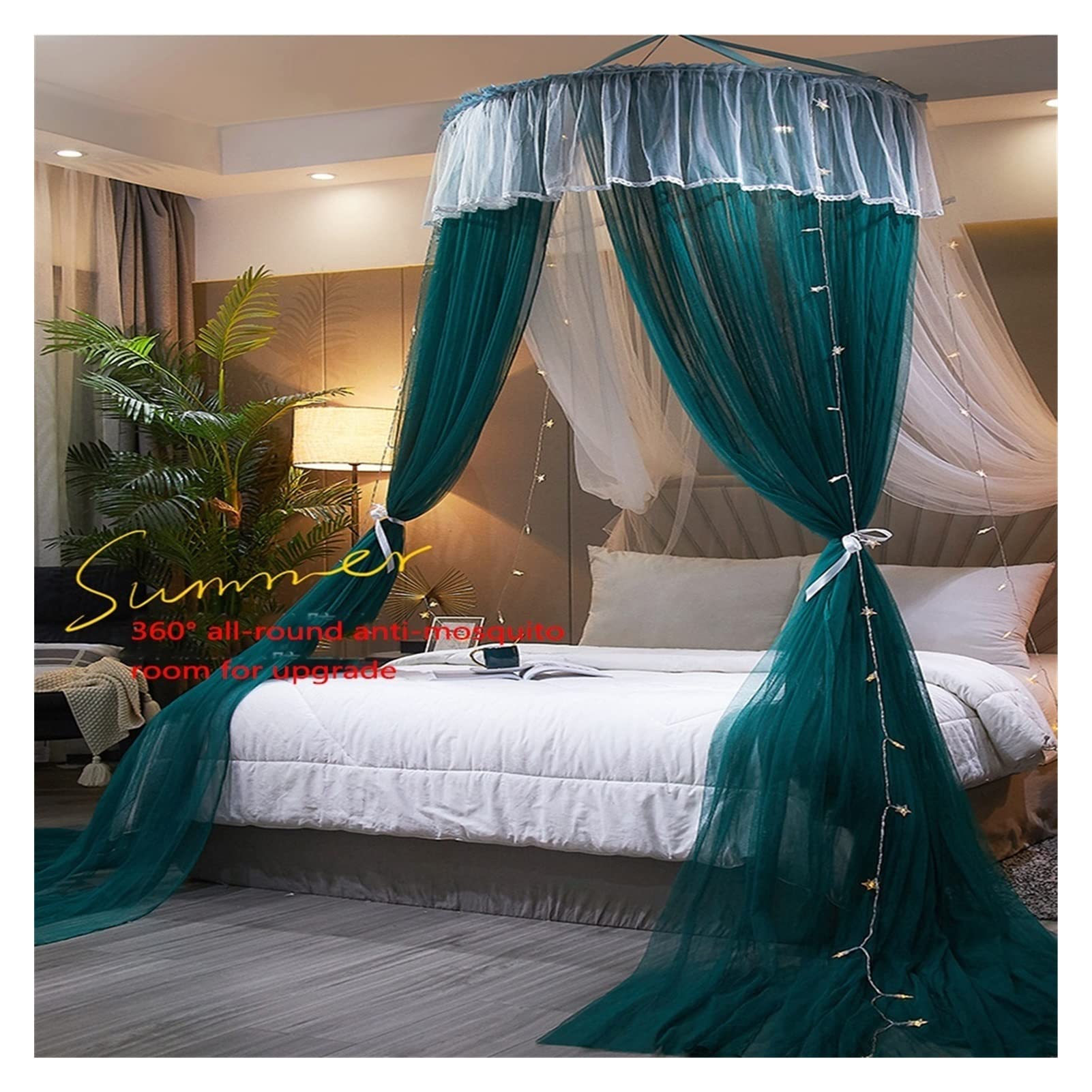 Moustiquaire pour lit double et simple OKUOKA grand filet vert