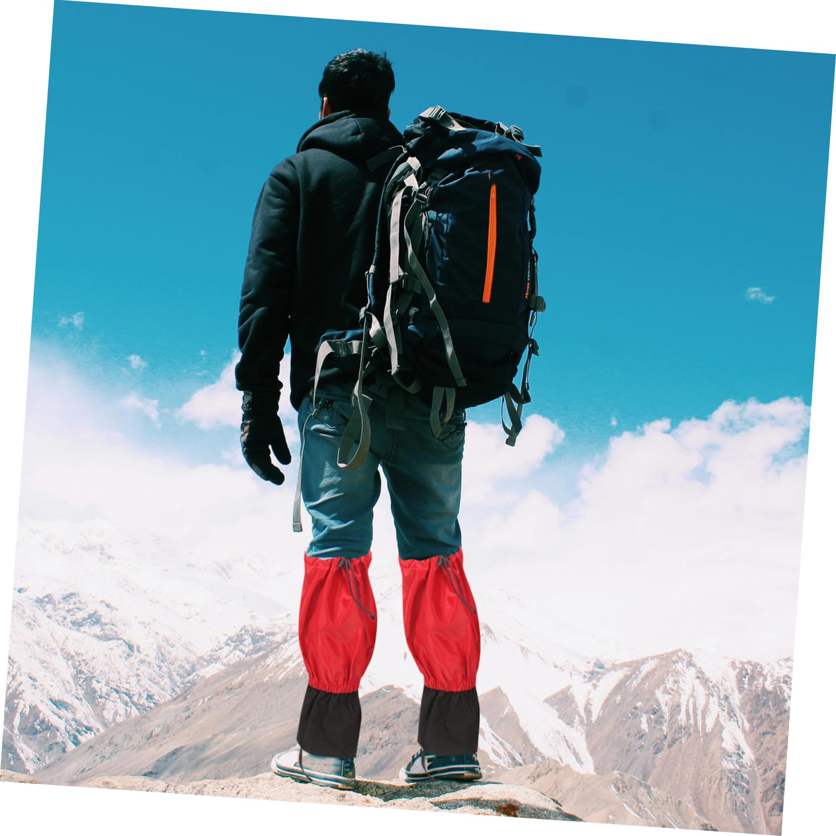 BESPORTBLE 3 Pièces guêtres de randonnée étanche guêtres pour Hommes guêtres de Cheville Housses de Jambes imperméables Couvre-Chaussures Housse imperméable pour plâtre de Jambe Hiver Rouge
