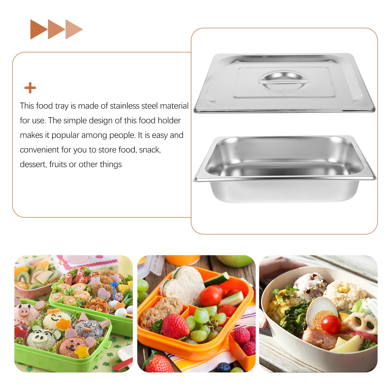 SOLUSTRE Teglia da Buffet Rettangolare in Acciaio Inox 1/2 Gn 6,5 Cm con Coperchio, Vassoio per Buffet e Porta Alimenti per Ristorazione, Vasca Mensa Resistente, per Feste e Cucina