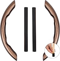 Vista 8 de CAR PASS Funda de volante de fibra de carbono, protector de rueda segmentada, accesorios deportivos antideslizantes para automóvil, ajuste universal