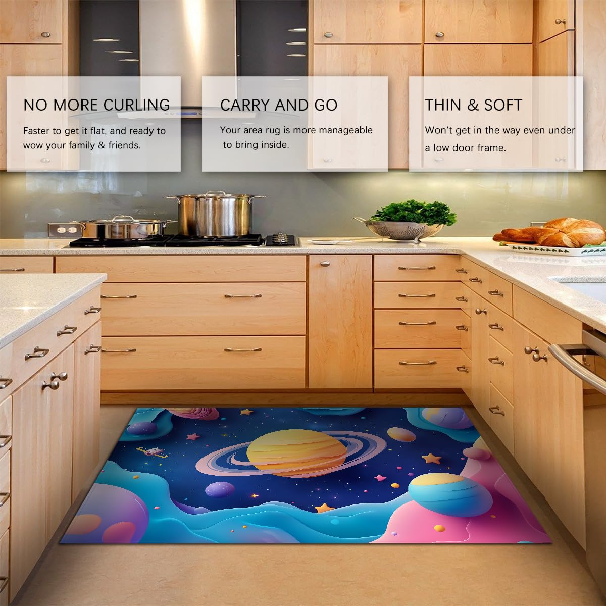Weltraumteppiche 150x210cm Universum Sonnensystem Planet Thema Teppiche Blauer Sternenhimmel Cartoon Kinderzimmerbereich Teppich für Schlafzimmer Klassenzimmer Bodenmattendekor