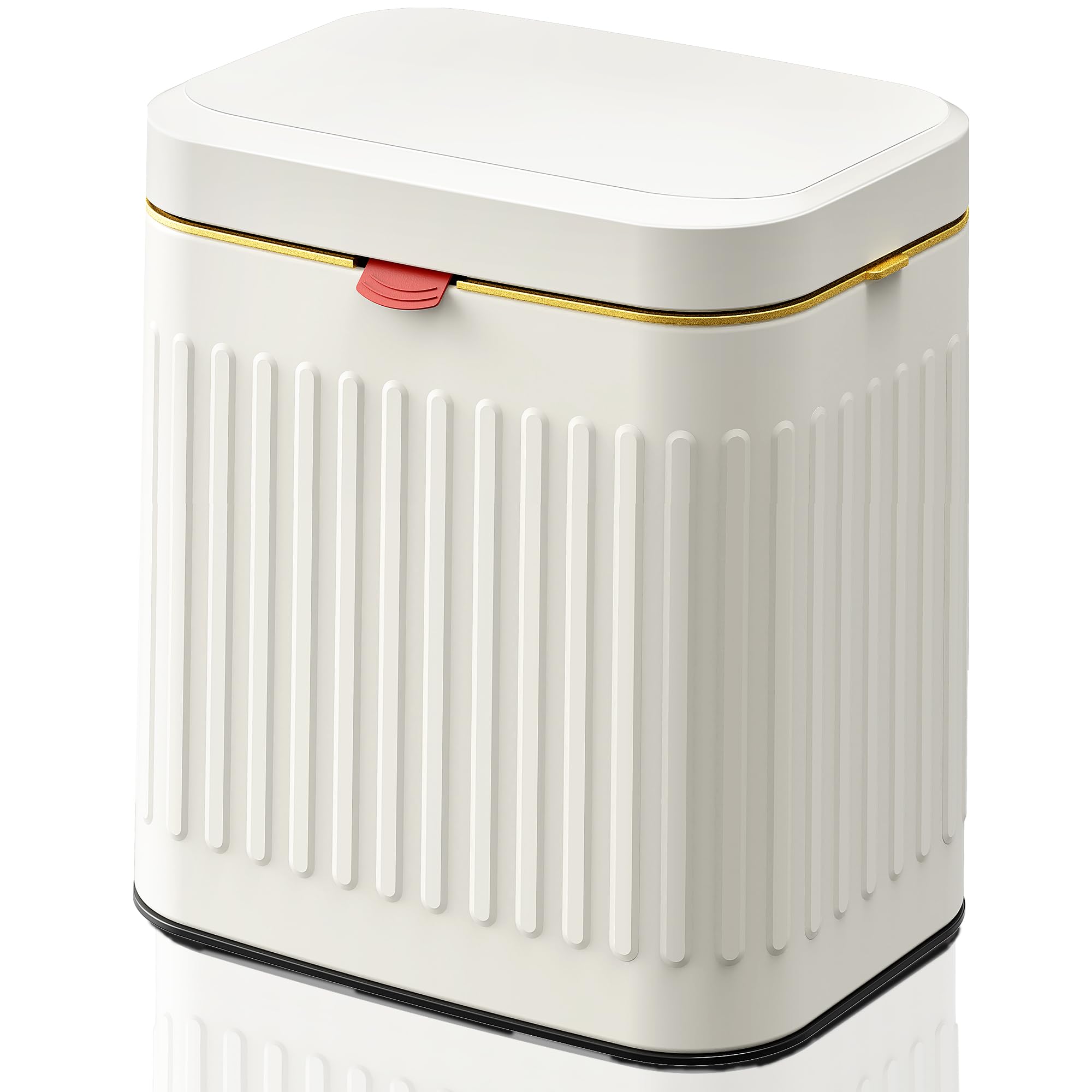 GLODEALS Kitchen Trash Can with Lid, 2 in 1 Small Garbage Can Compost Bin Countertop, Wall-Mounted Under Sink Indoor Trash Bin for Kitchen, Bathroom, Cabinet Trash Can Hanging (4L, White/1.05 Gal)