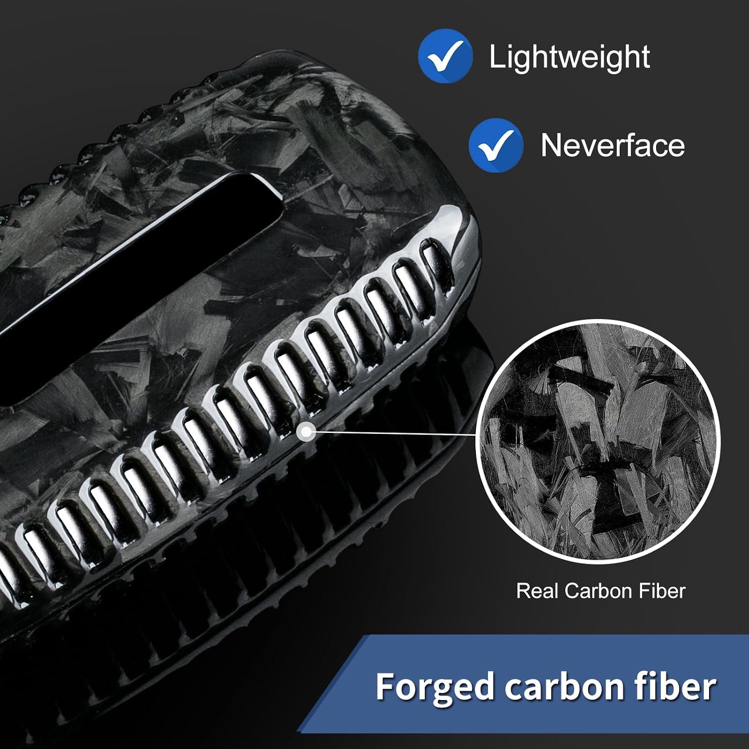 T-carbon Real Forged Carbon Fiber Key Fob Protector fits for Ram 1500 2500 3500 Accessories TRX Limited Rebel Bighorn Lonestar Laramie,Forged Black