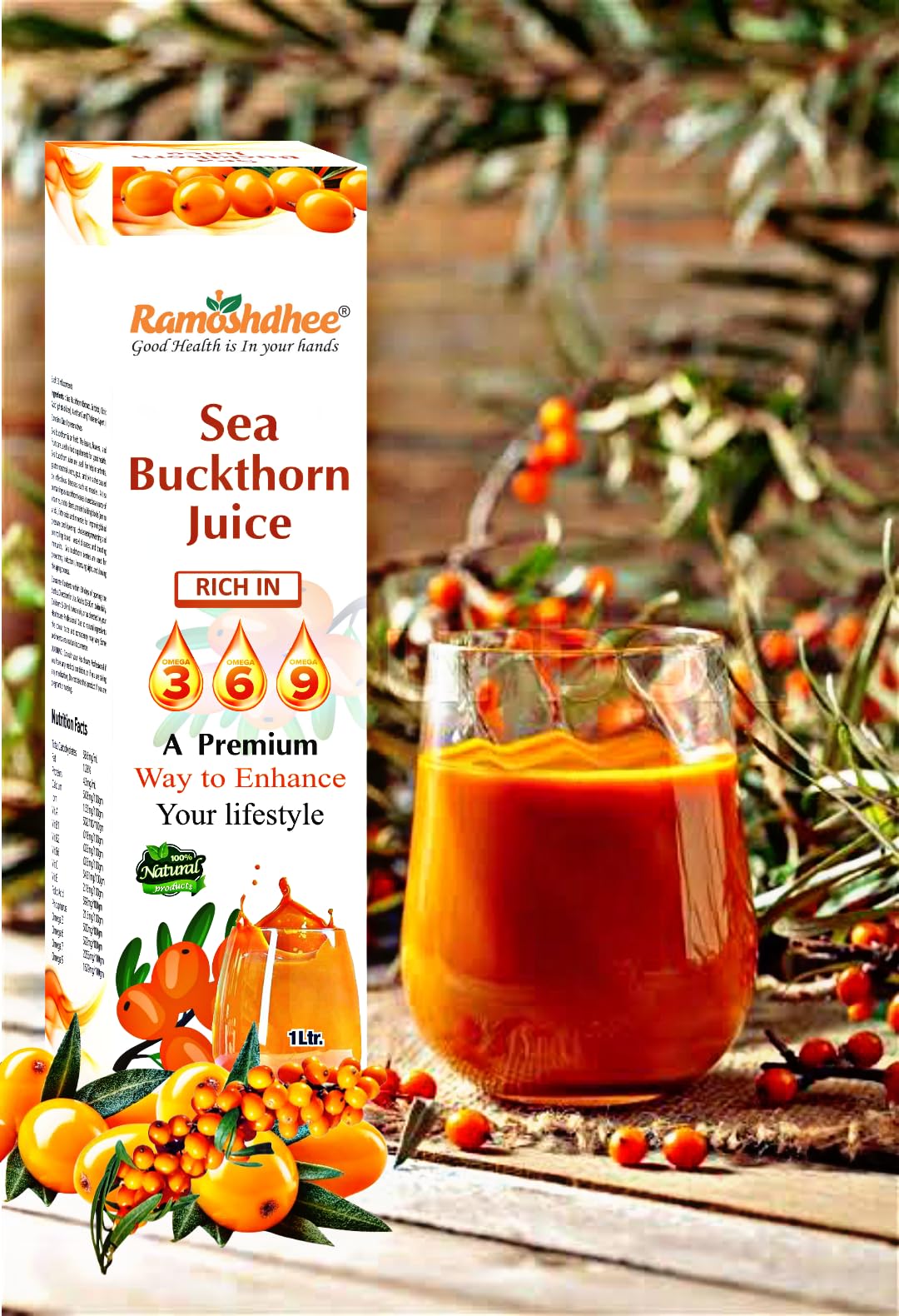 Ramoshdhee Sea Buckthorn Juice For Immunity Booster Health Supplement Juice (Super Anti-oxidants) (1 ltr) (B0D6W5729G) Amazon Price History, Amazon Price Tracker