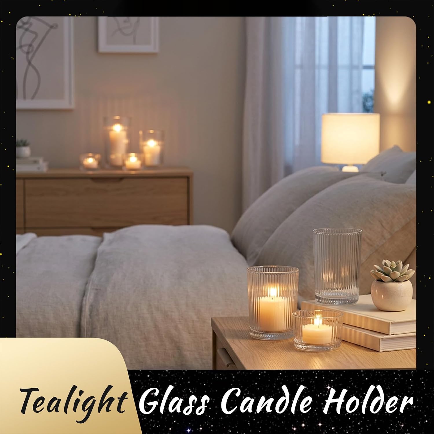 27 Pcs Assorted Votive Candle Holders, Bulk Ribbed Glass Tealight Holders, Clear Textured Glass Decorative Vessels, Table Centerpiece Ornament for Wedding Ceremony, Baby Shower
