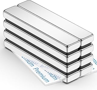 FINDMAG Neodymium Magnets, 8 Pack 60 x 10 x 5 mm Super Strong Magnets Bar, Magnetic Strips, Fridge Magnets with Double-Sided Adhesive, Flat Magnets for Whiteboard, Tools, Kitchen, Wall, Door, DIY
