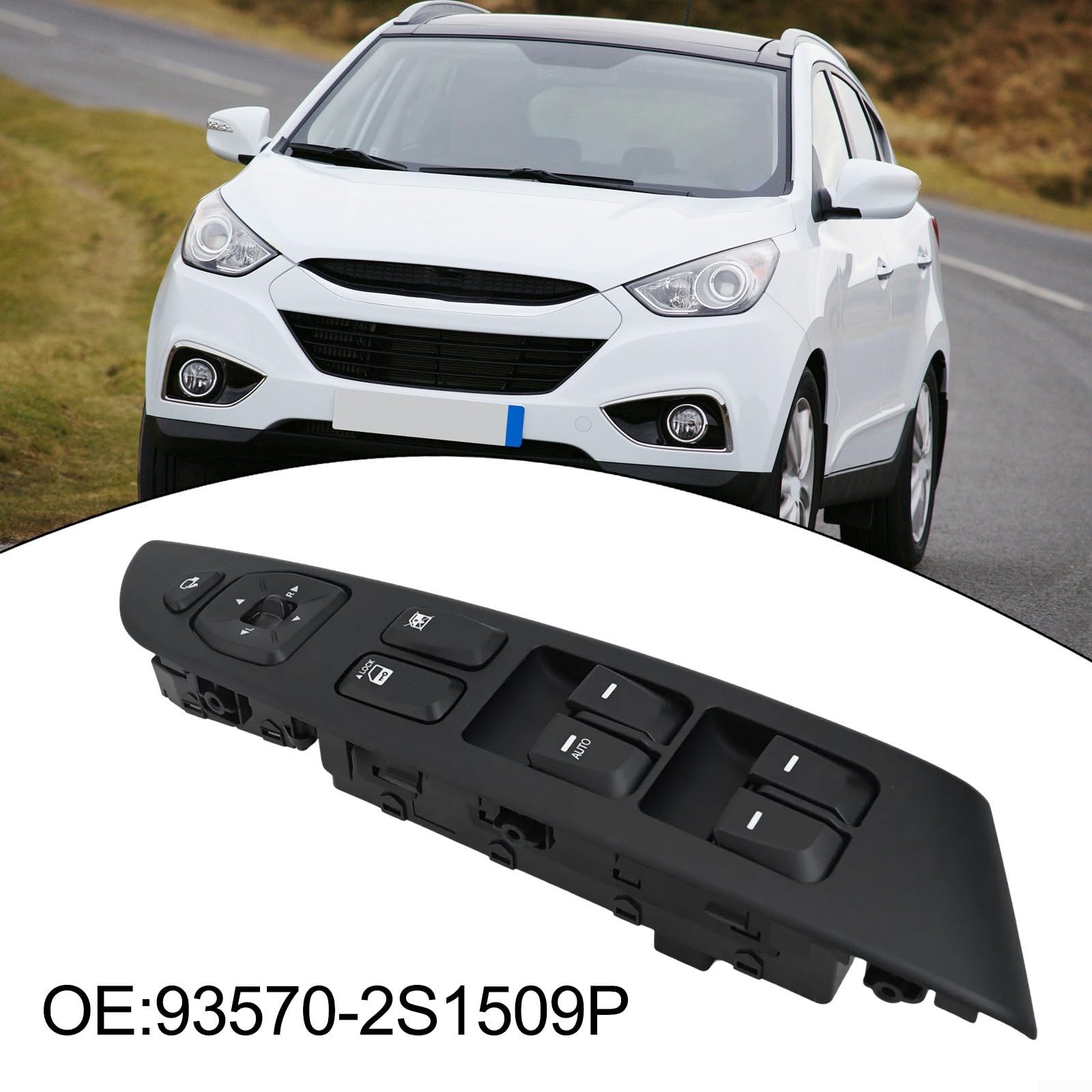 Interruttore di alimentazione per Tucson, iX, iX35 (2010-2015), OEM 93570-2S1509P, interruttore di controllo interno in plastica nera