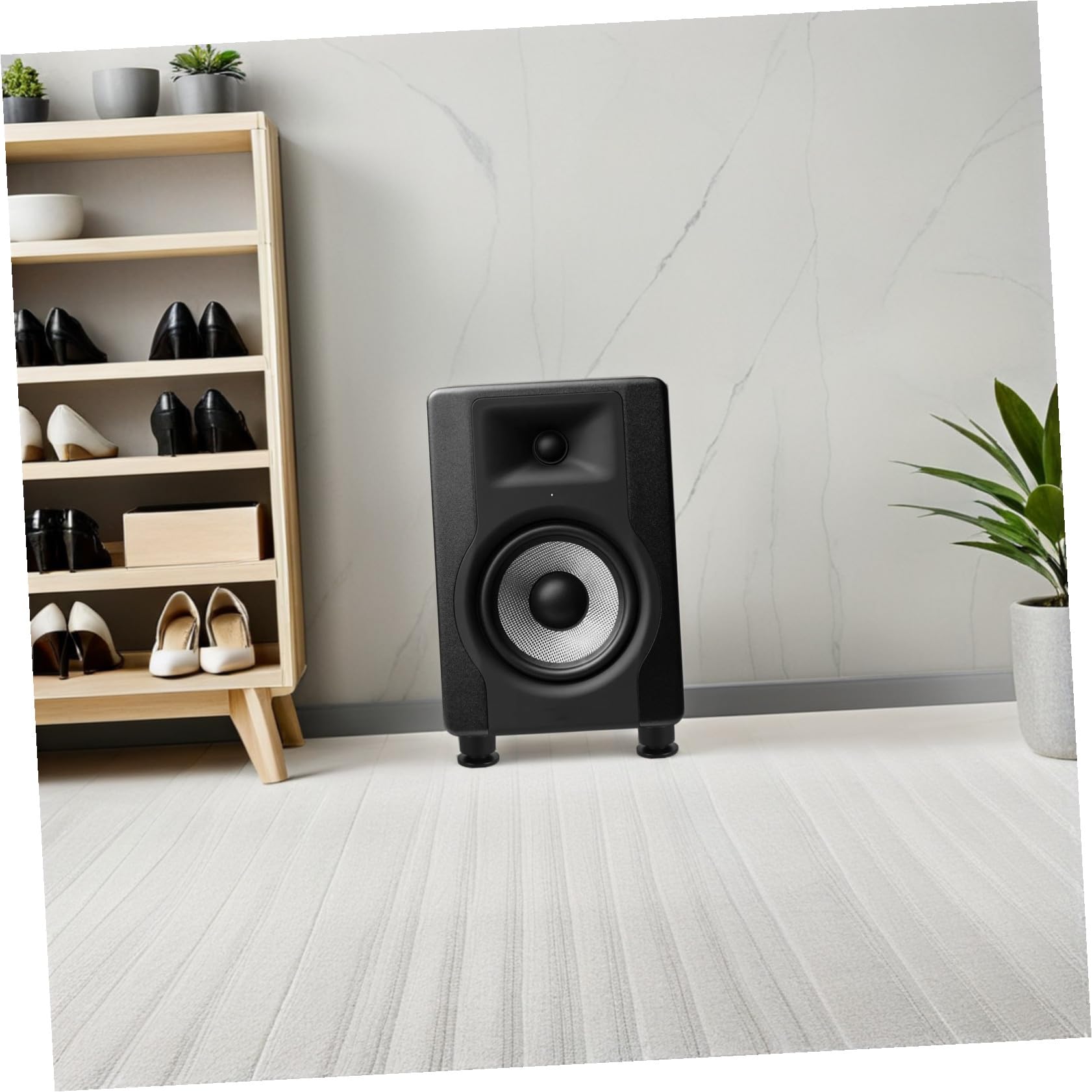 Piedini Isolanti per Altoparlanti Hifi 4 Pezzi in Lega di Alluminio | Nero, Inserti in Rame e Gomma, per Sistemi Audio Domestici e Giradischi, Stabilità