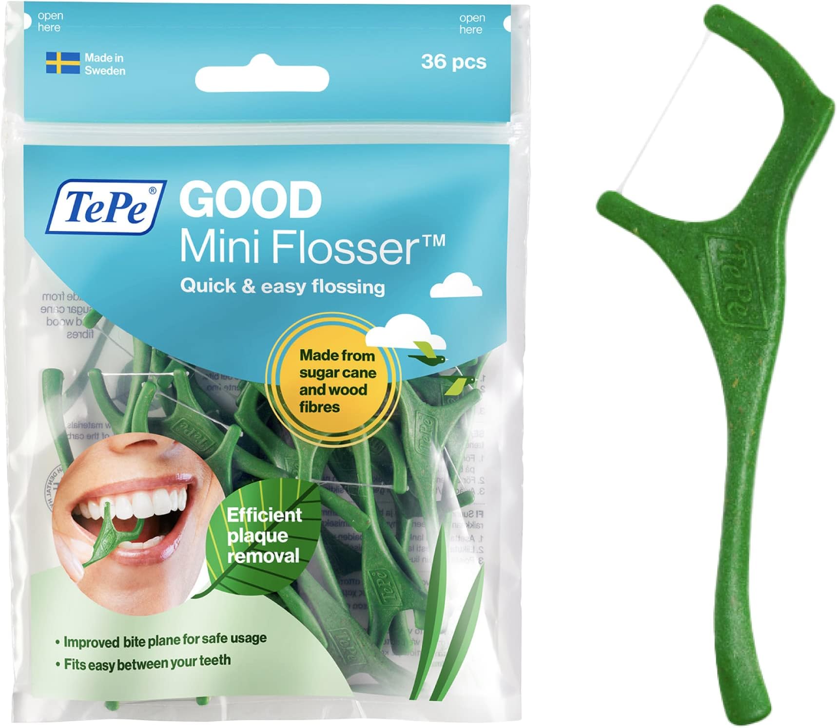 TEPE Good Mini Flosser / 1 X 36 Pack, Green