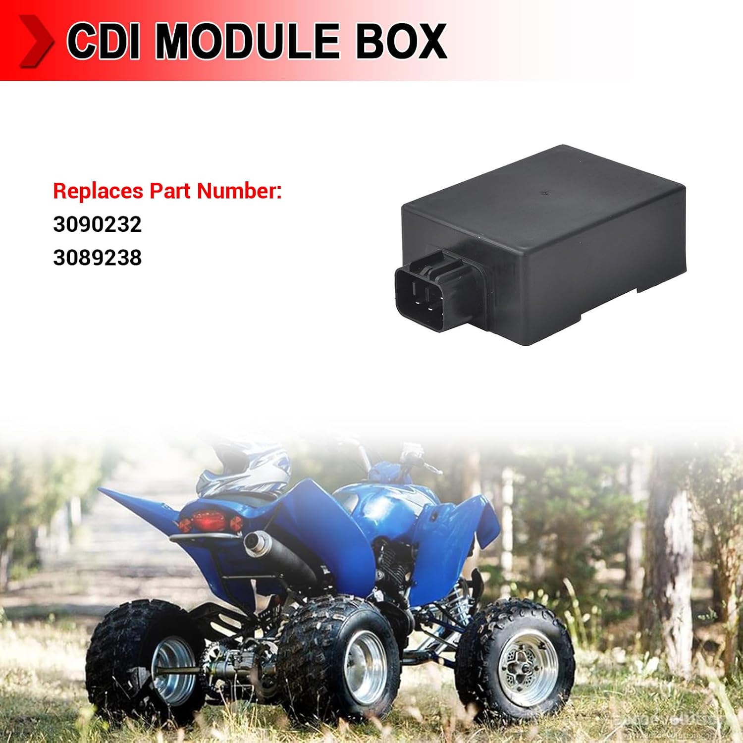 Ignition Module Igniter CDI Box Fit for Polaris Ranger 400/500 2004-2014 Sportsman 400/500 Scrambler 500 Hawkeye 300 ATP 500 2x4 4x4, Replace 3090232 3089238, 1 Pack