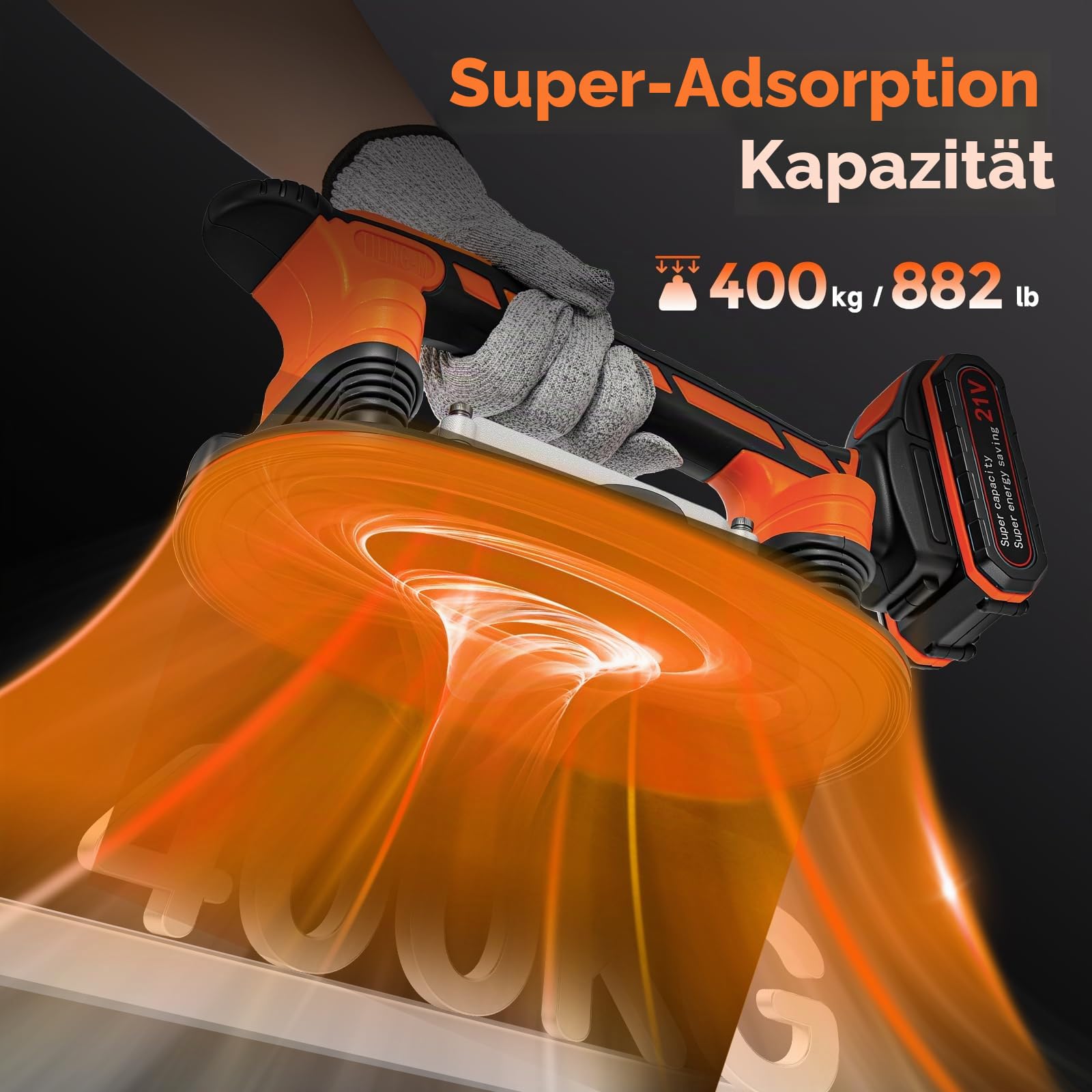 Bonvoisin 2-in-1 Akku-Fliesenvibrator & Saugnäpfen 400kg Adsorption (EU)