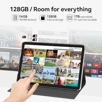Android 15 Tablet,128GB ROM 14GB RAM,10inch 4G Phone Tablet,5G WiFi+Cellular, Octa-Core, Dual Camera, GPS, BT 5.0,1TB Expand,FHD IPS,Incell Touch Screen,8000mAh, Face Unlock,Tablet with Keyboard
