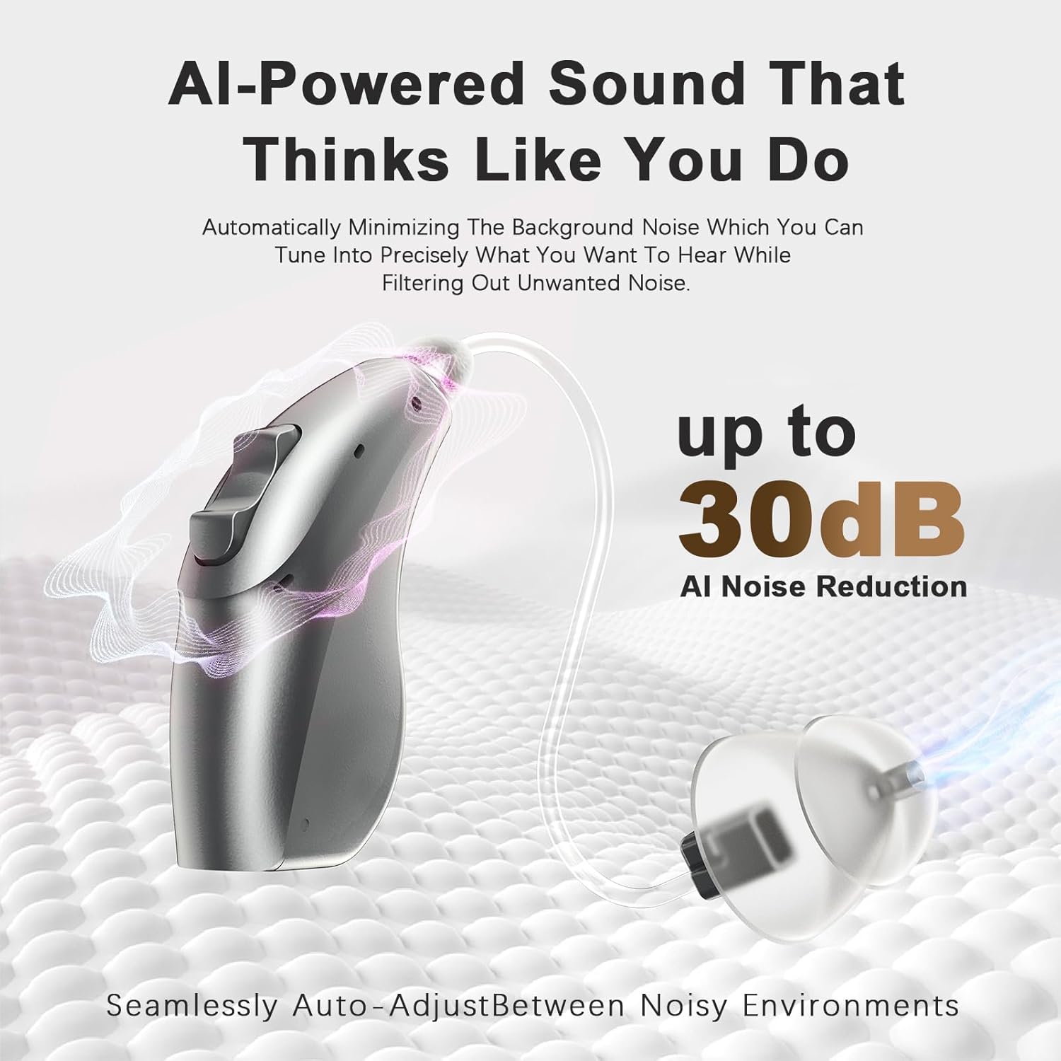 Neuro Rechargeable RIC Programmable Hearing Aids for Seniors and Adults, Audiogram with Bluetooth Mobile App Hearing Test Audiogram & Noise Cancellation, Dual Mic & 48 DSP Channels | USA-Made - Image 4