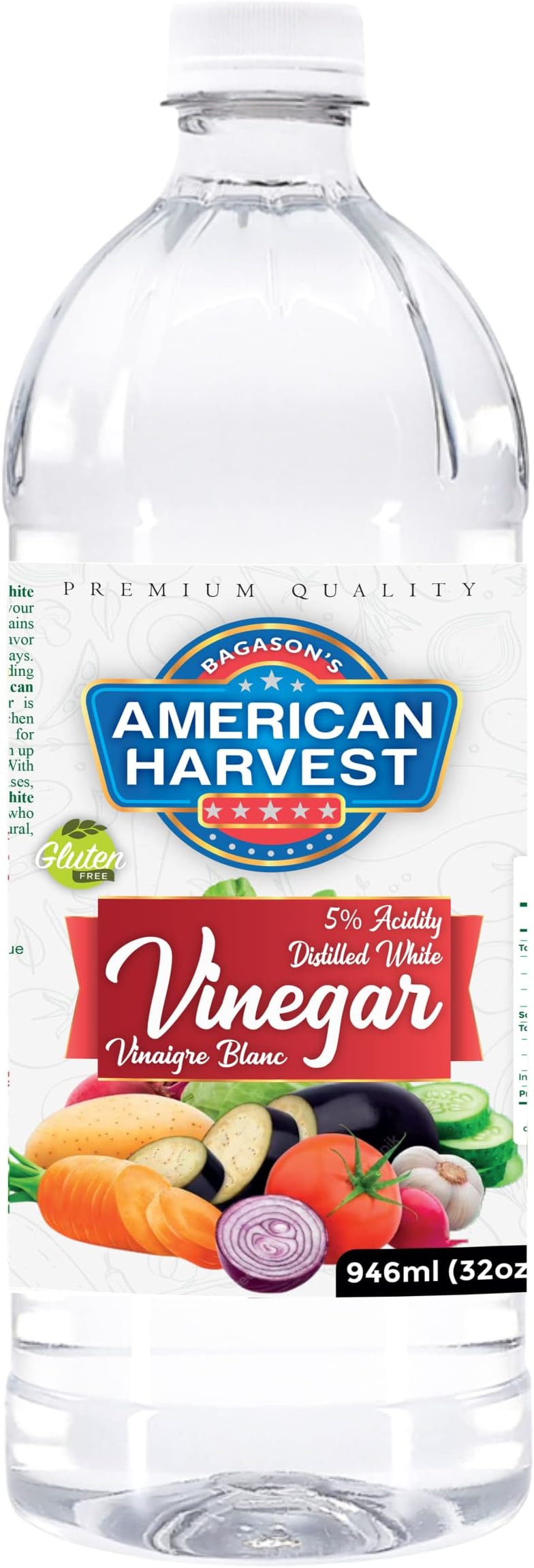 American Harvest Distilled White Vinegar 946ml | Gluten Free | Multi-Purpose for Cooking, Pickling, Cleaning & Household Use