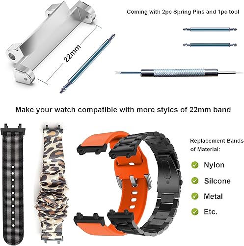 Miniatura 3 de Lijinlan Adaptador de correa de reloj de metal para Amazfit T-Rex 2 Conector de reloj con barra de acoplamiento de tornillo Destornilladores quitar