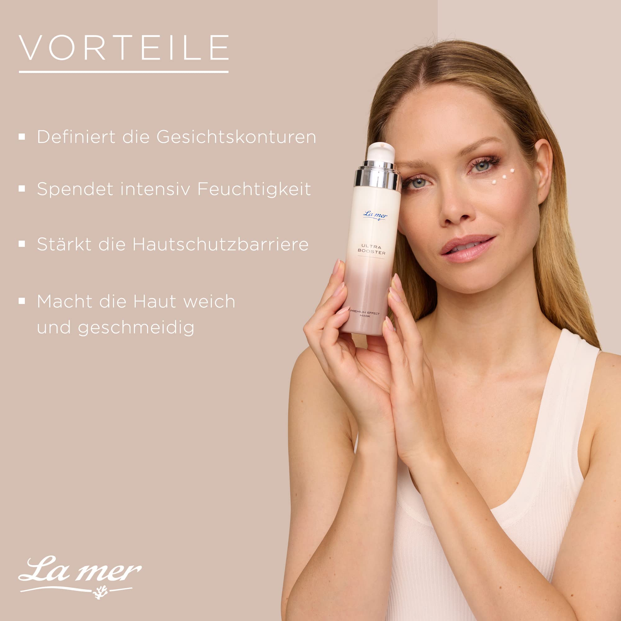 La mer Ultra Booster Premium Effect Mask - Cremige Gesichtsmaske für intensive Feuchtigkeit - Schützt und stärkt die natürliche Hautbarriere - Mindert Falten und wirkt nachhaltig straffend - 50 ml