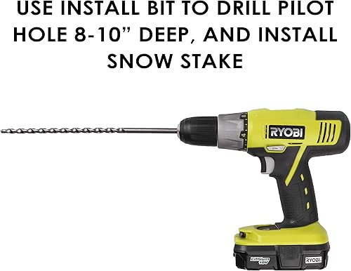 Miniatura 4 de Paquete de 1000 marcadores de entrada de 48 pulgadas de diámetro con broca de instalación de 12 pulgadas, estacas de nieve, marcadores de arado de