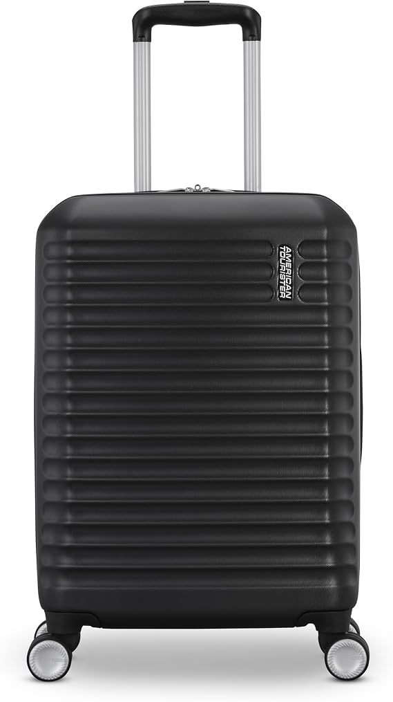 American Tourister Stratum 3.0 Carry-On Spinner, Airline Approved, Durable Hardside Luggage, Expands 1.5, RightHeightTM Adjustable Handle, Black