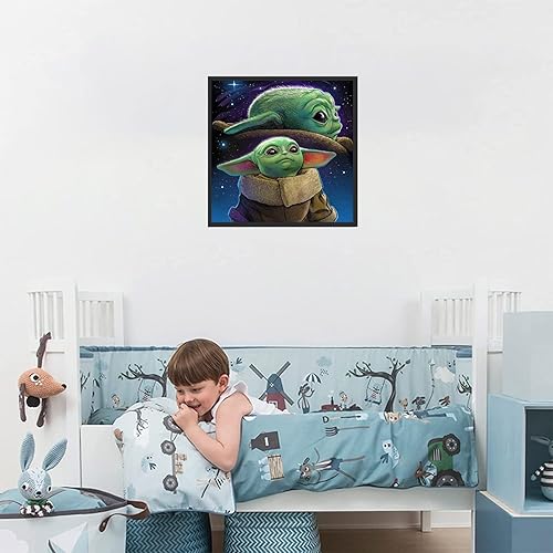 Kits de punto de cruz estampados kits de punto de cruz con dibujos animados para principiantes adultos patrón de punto de cruz Yoda dimensiones