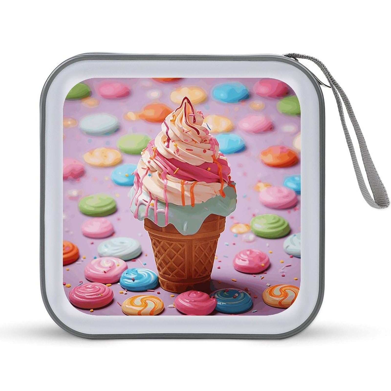 Estuche para CD con diseño de helado y capacidad de 40 discos para el coche