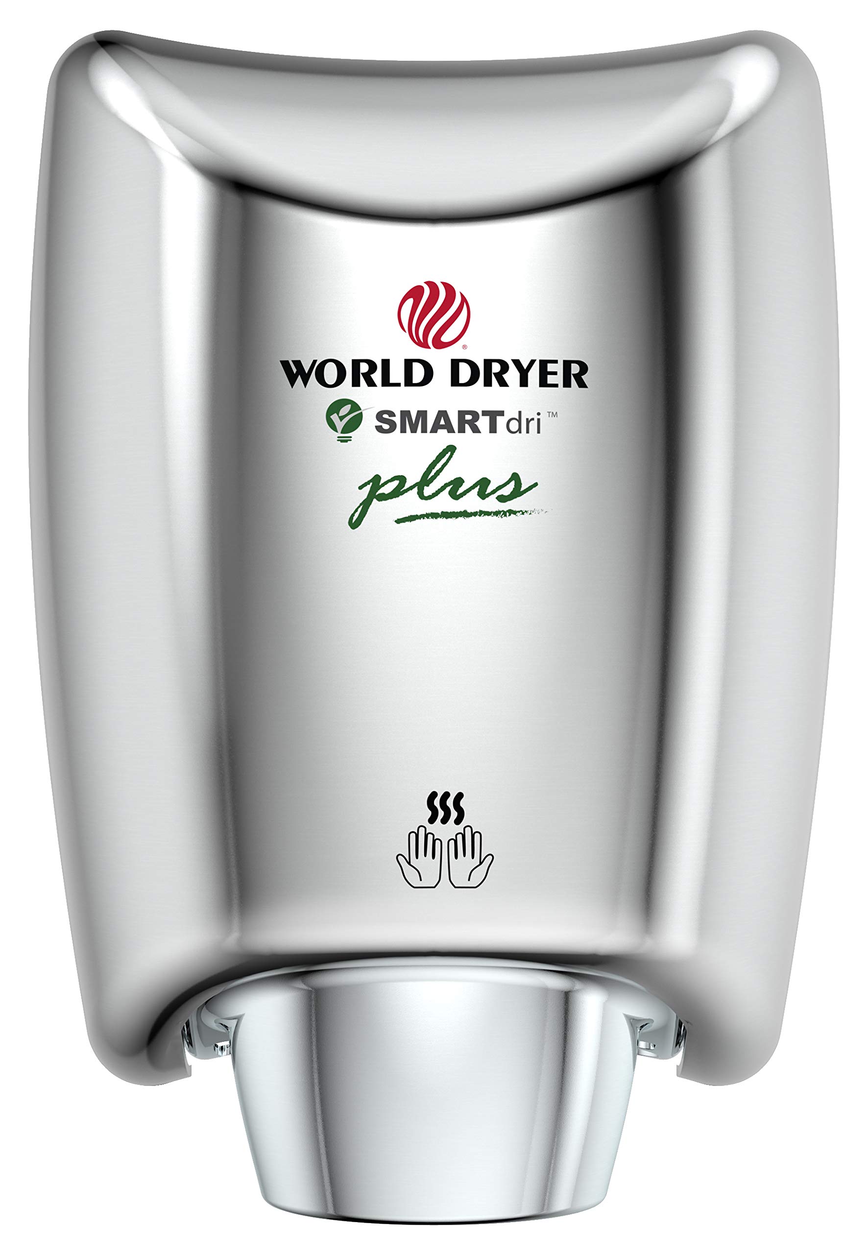 World Dryer K-972P SMARTdri Plus High Efficiency Intelligent Automatic Hand Dryer Hand Dryer in Polished Stainless Steel, Single Port Nozzle, 110-120V