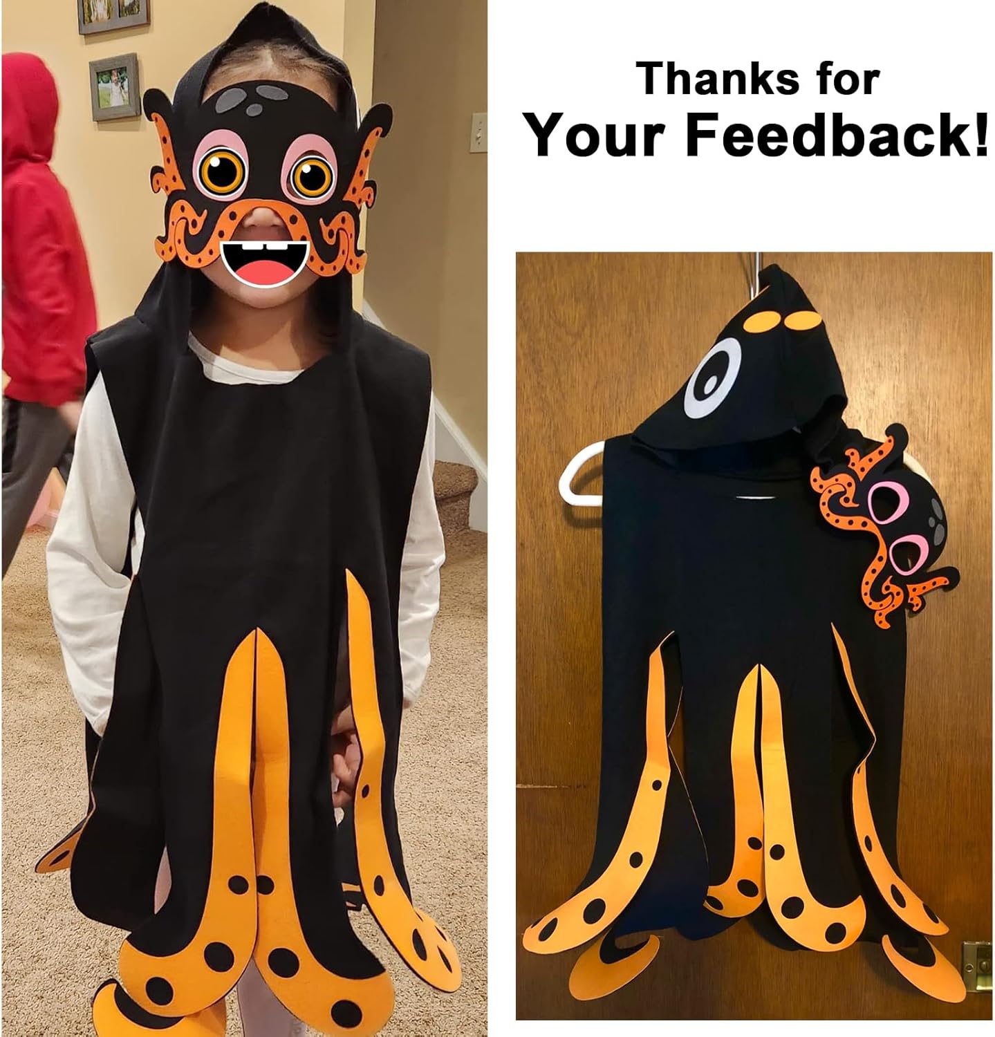 iROLEWIN Fish-Octopus-Costume for Kids Toddler Dress-up Clothes Sea Animal Mask Toys Birthday Christmas Gifts 3+ Boys Girls - Image 3