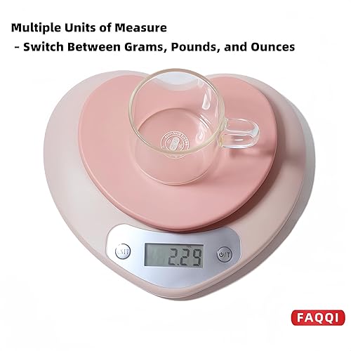 Miniatura 5 de Báscula de cocina bonita, báscula digital de alimentos con pantalla LCD, capacidad de 11 libras (11.0 lbs), precisión de 0.03 oz (1 g) para hornear