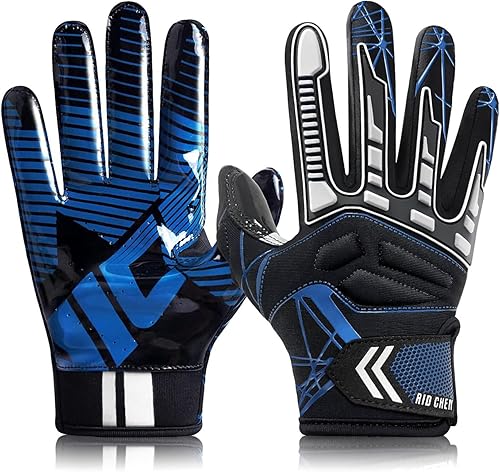 Miniatura 5 de Guantes de fútbol y receptores de fútbol para adultos, guantes de fútbol para adultos con agarre pegajoso, guantes de fútbol ajustados para adultos