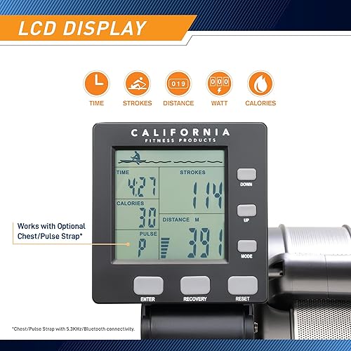 Miniatura 3 de Marcy Máquina de remo de resistencia al aire con ruedas de transporte