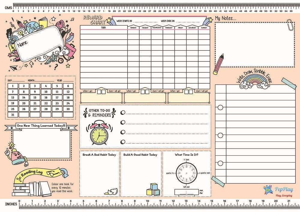 PepPlay Activity Mat Planner (Peach)