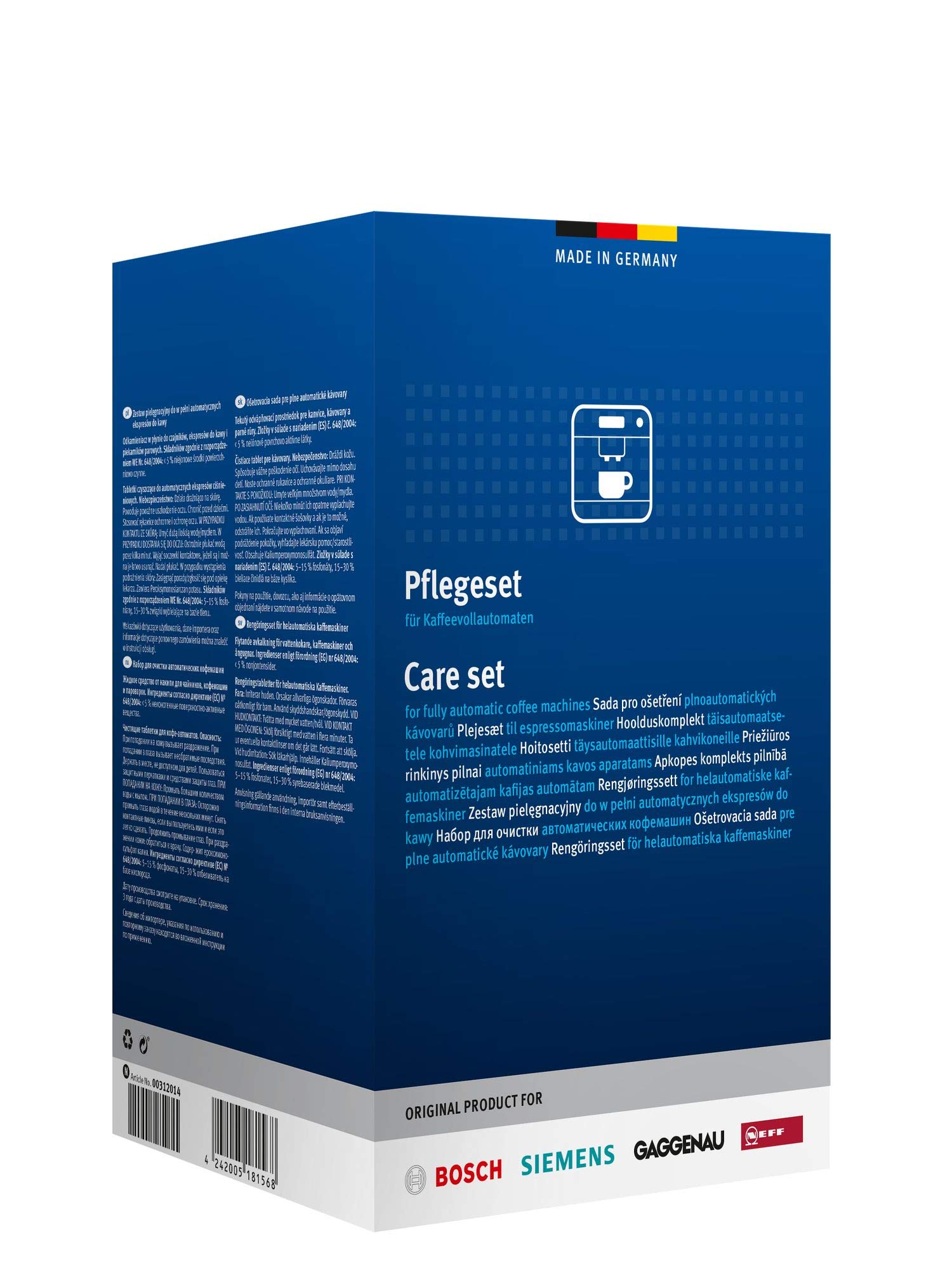 Juego de mantenimiento para cafeteras automáticas Bosch Siemens Neff Gaggenau 00312015