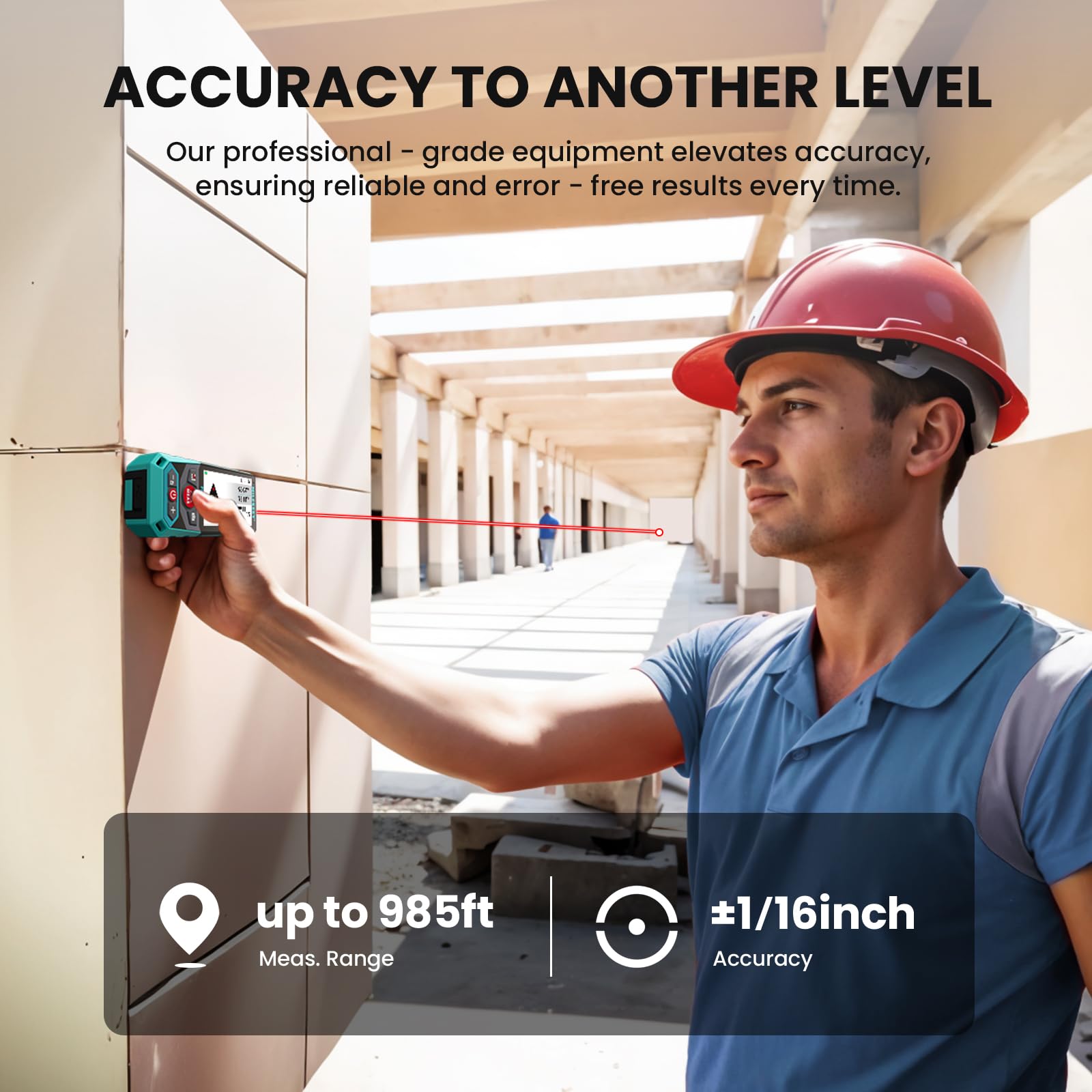 MILESEEY P9 Medidor Laser para Exteriores, 300m Metro Láser de Profesional | Zoom HD 4X, 3" Pantalla Retroilum, Tecnología Punto a Punto para Grandes Proyectos al Exterior